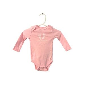 Calvin Klein Pink Bodysuit with Snap Closure and Crew Neck